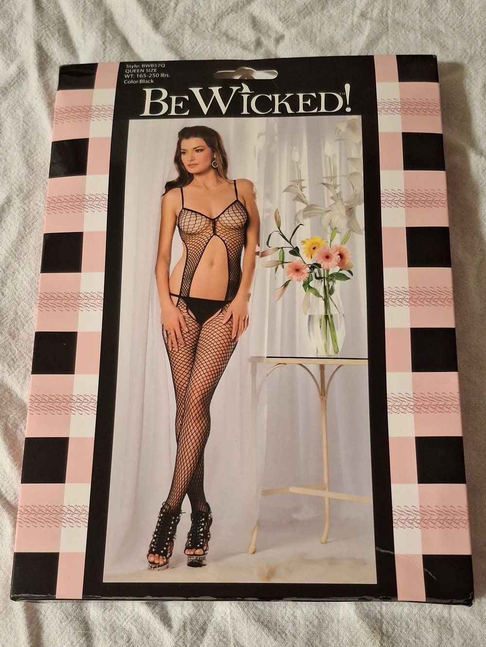 Women's Black Fishnet Bodystocking